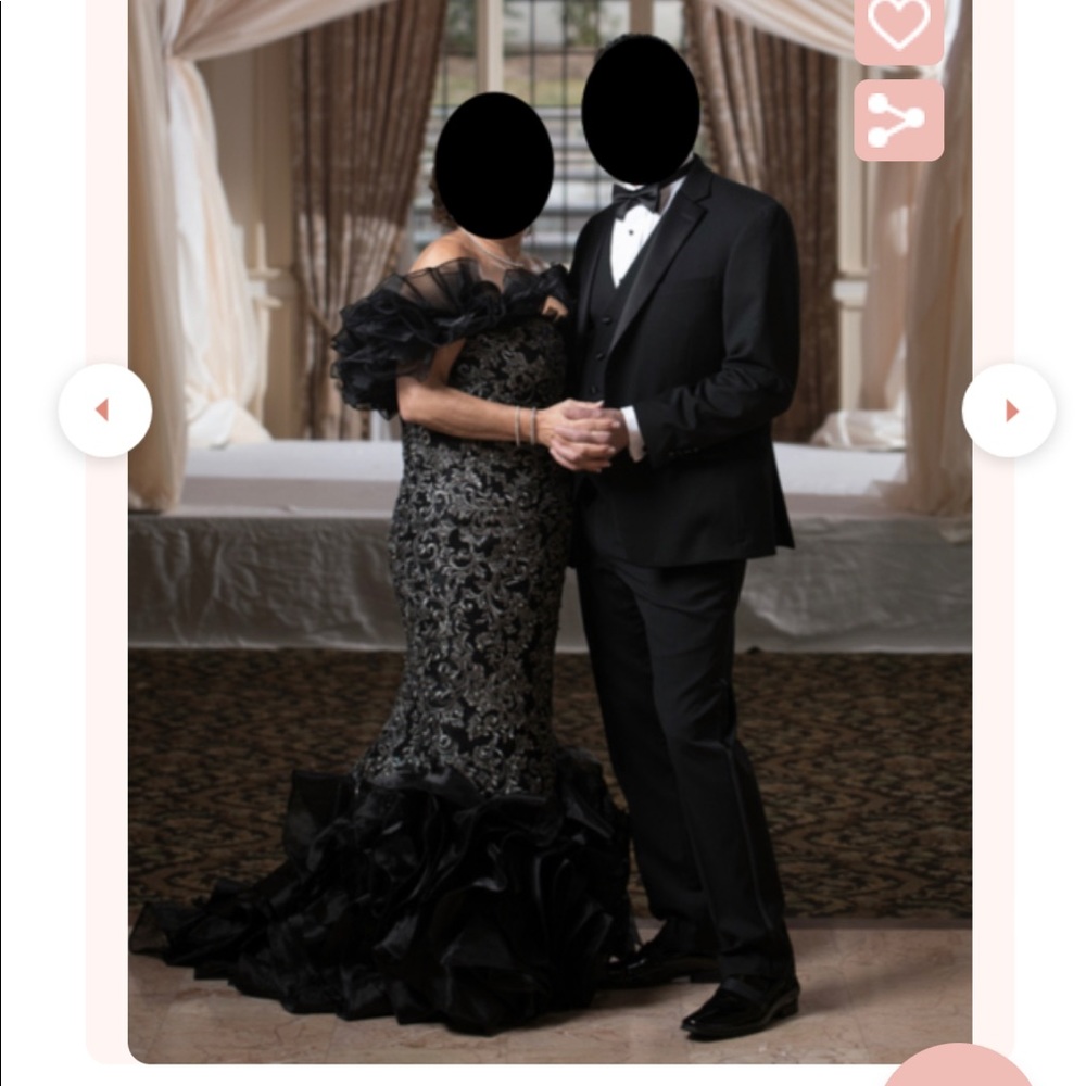 Yvonne D Gown mother of the bride or prom gown- size 10 - black and silver